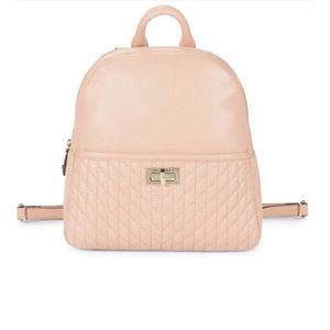 Karl Lagerfeld Quilted Paris Backpack in Pink/Bisque